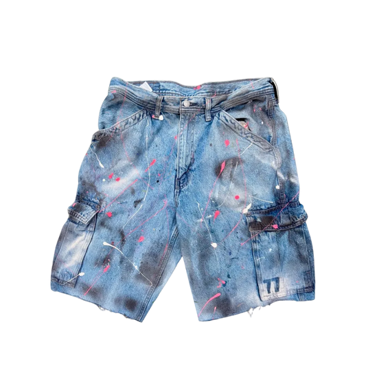 1/1 Distressed Splatter Jorts